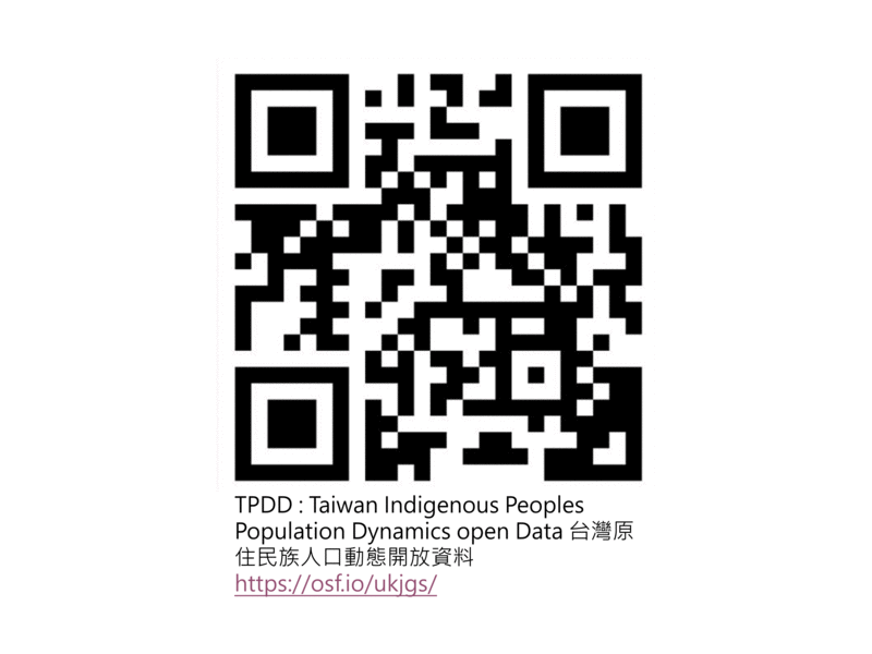 台灣原住民族人口動態開放資料 QRCODE