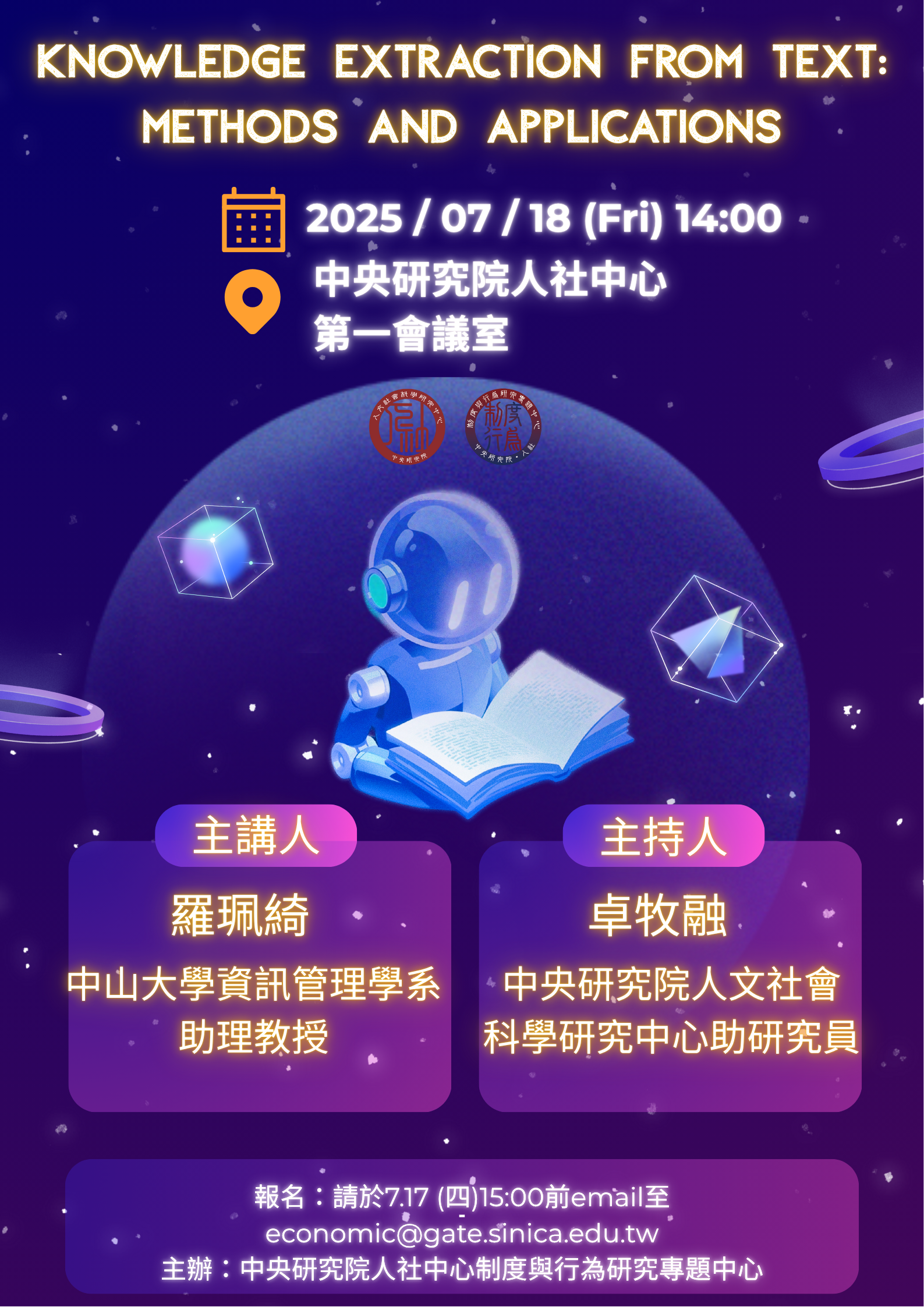 *Knowledge Extraction from Text: Methods and Applications